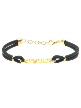 Bracciale i love sicily sicilia acciaio e pelle - bcc0248