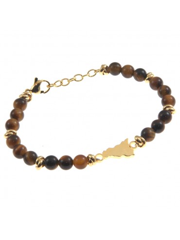 Bracciale sicilia acciaio e pietre - bcc0249