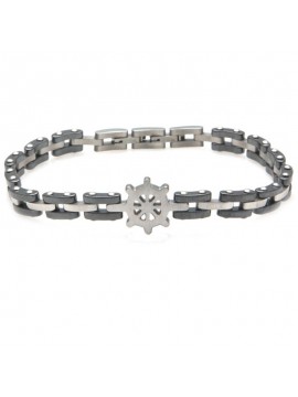 bracciale timone uomo acciaio e ceramica bcc0891