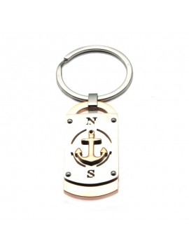 Portachiavi con ancora uomo acciaio prt0047