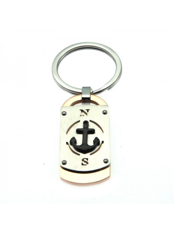 Portachiavi con ancora uomo acciaio prt0049