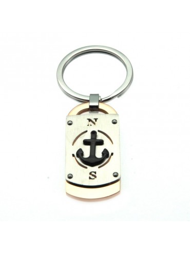 Portachiavi con ancora uomo acciaio prt0049
