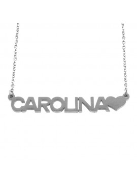 Collana con nome carolina in acciaio cll0559
