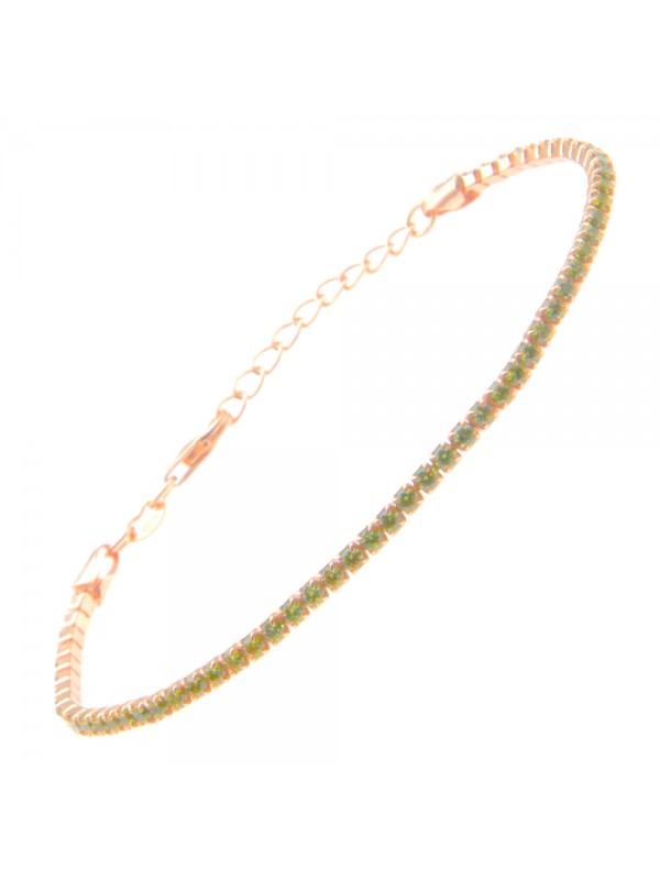 bracciale tennis argento ramato strass citrini bcc1601