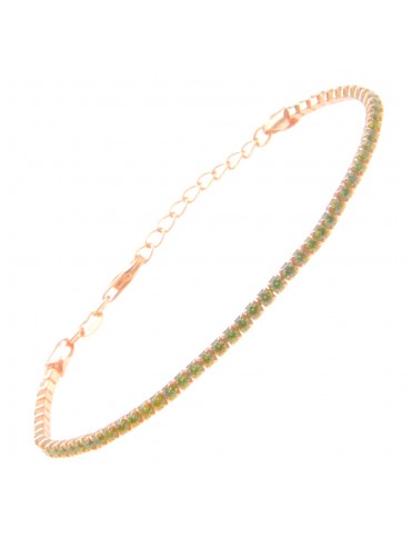 bracciale tennis argento ramato strass citrini bcc1601