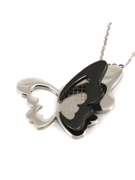 Collana con farfalla in acciaio