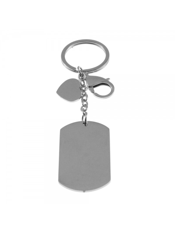 portachiavi piastra acciaio personalizzabile con incisione prt0048
