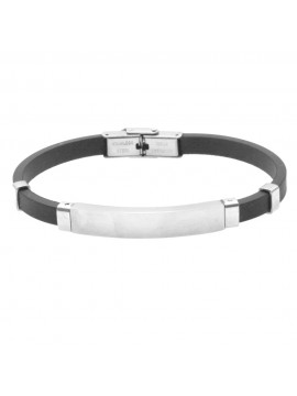 bracciale uomo caucciù piastra per incisione acciaio bcc2473