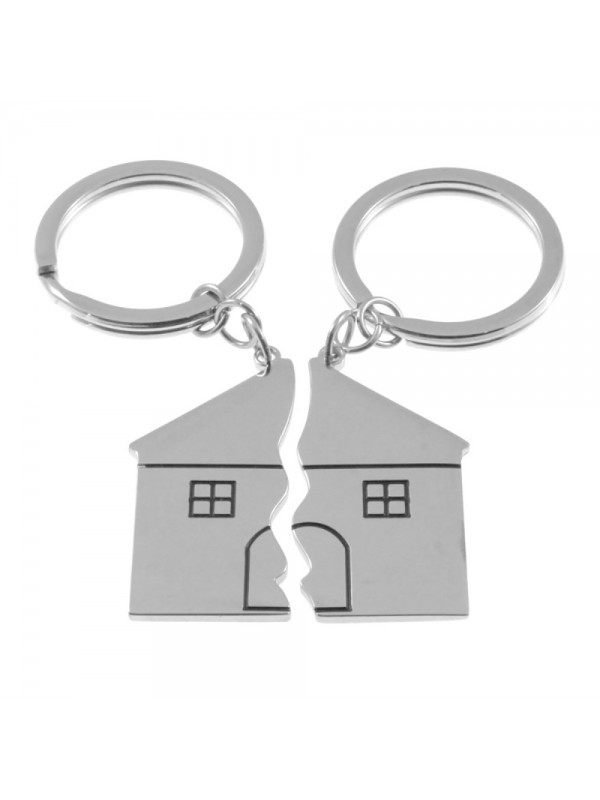 portachiavi per coppie fidanzati a forma di casa acciaio prt0072