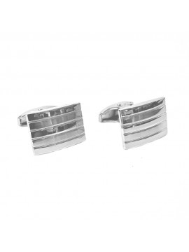 Gemelli per camicia uomo quadrati a righe acciaio gml0131