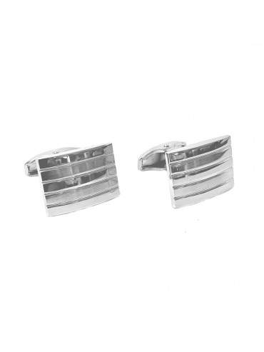 Gemelli per camicia uomo quadrati a righe acciaio gml0131