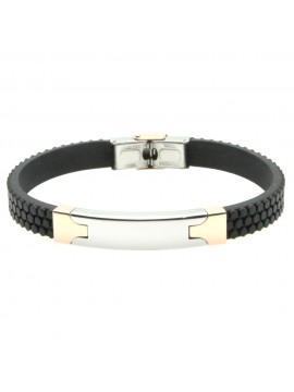 bracciale uomo caucciù piastra acciaio bcc2709
