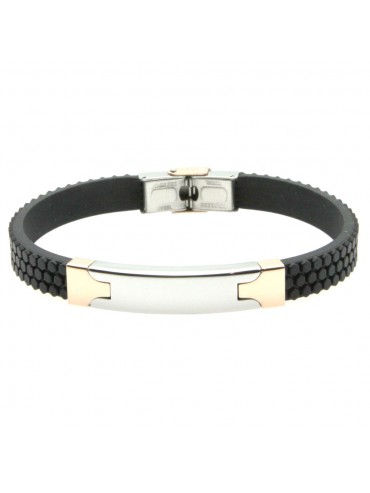 bracciale uomo caucciù piastra acciaio bcc2709