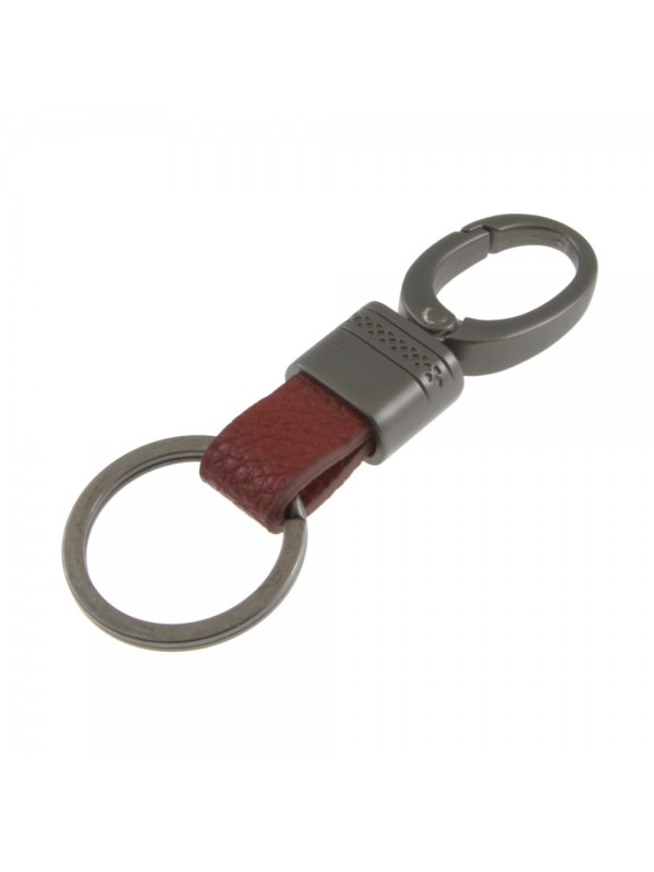 portachiavi uomo pelle rossa acciaio prt0282