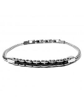 bracciale uomo in ceramica acciaio - bcc2082