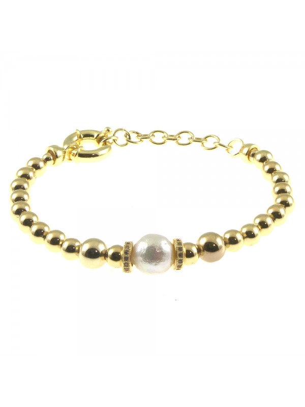 bracciale dorato donna con perla bcc2757