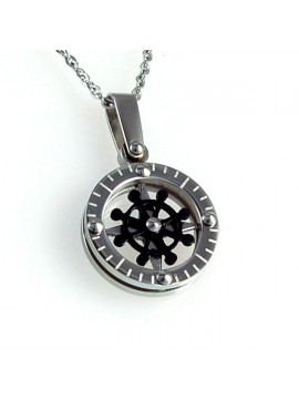 Collana con timone in acciaio