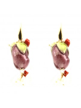 orecchini siciliani melenzane in ceramica occ0361