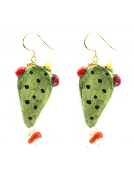 orecchini fichi d india siciliani in ceramica occ0363