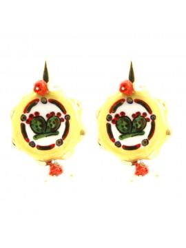 orecchini tamburello siciliani in ceramica occ0368