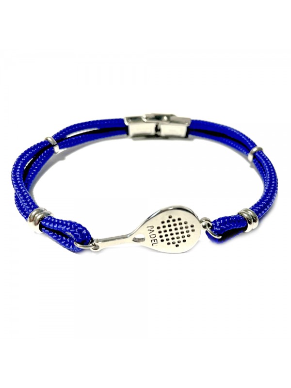 bracciale padel acciao e cordino blu bcc2804