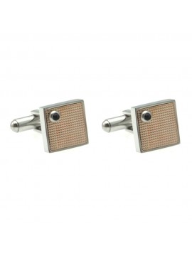 Gemelli per camicia uomo quadrati ramati con strass gml0137