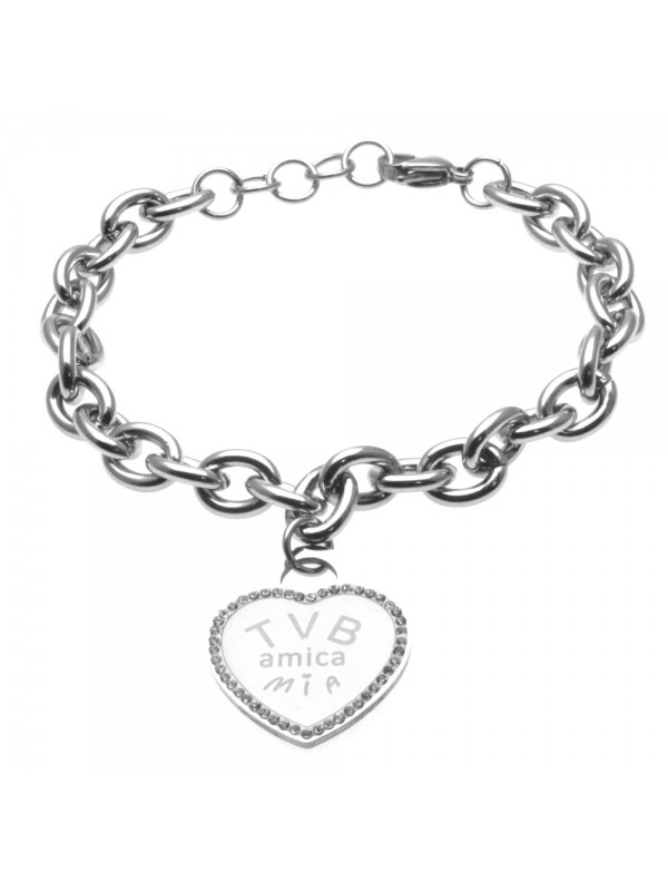 Bracciale amicizia con frase in acciaio bcc2827