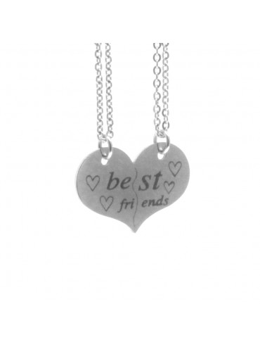 collana bff best frined a cuore in acciaio cll1918