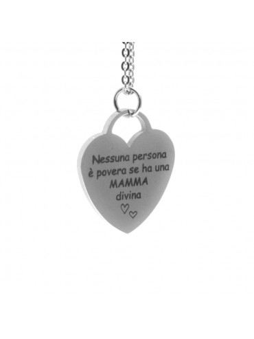collana mamma con frase in acciaio cll1921