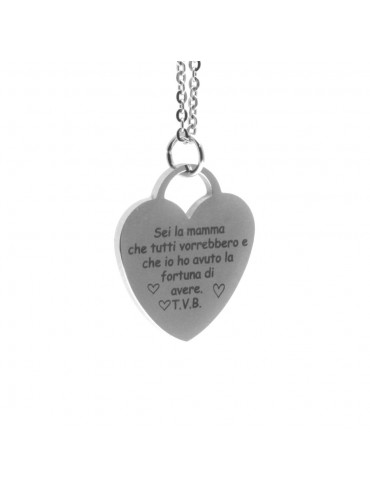 collana mamma con frase in acciaio cll1922