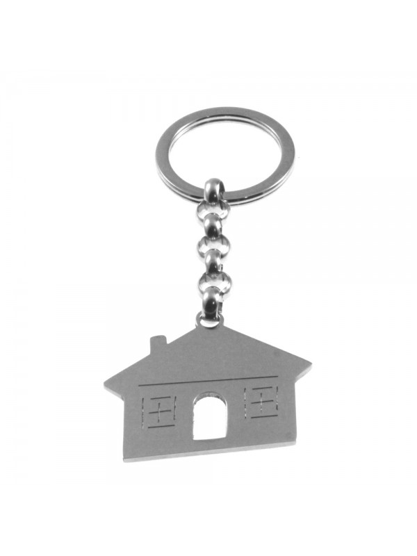 portachiavi casa acciaio ottimo per incisione prt0288
