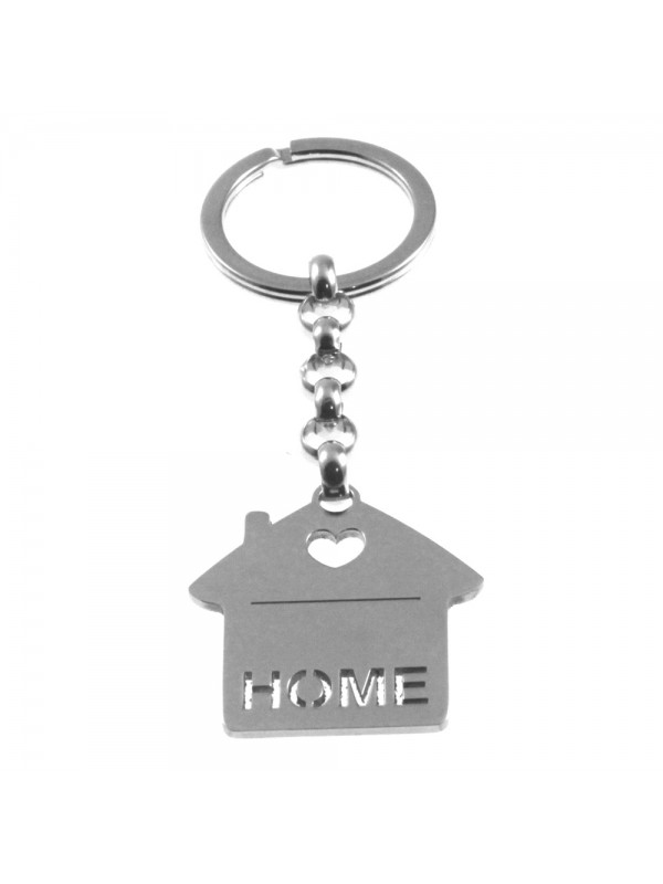 portachiavi casa scritta home acciaio ottimo per incisione prt0289