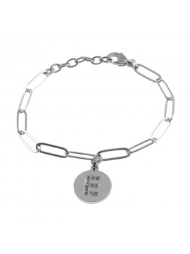 bracciale lettera iniziale e in acciaio bcc2844