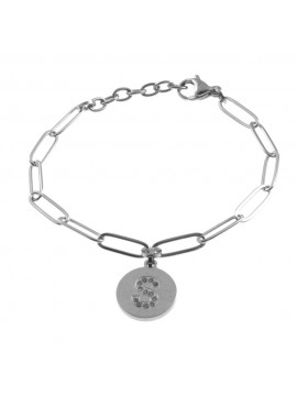 bracciale lettera iniziale s in acciaio bcc2856