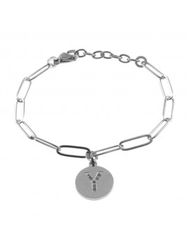 bracciale lettera iniziale y in acciaio bcc2860