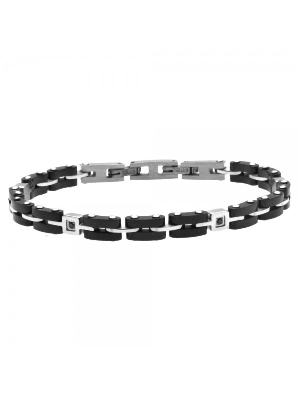bracciale uomo acciaio e ceramica bcc2891