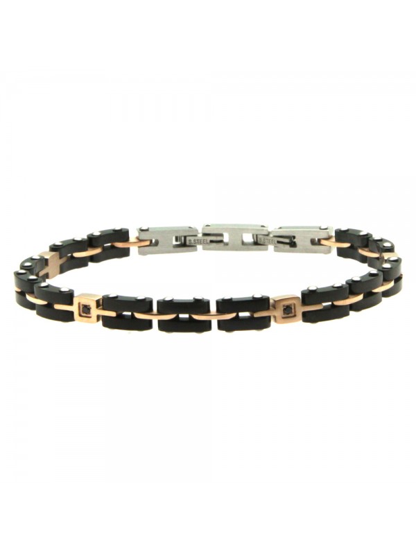 bracciale uomo acciaio e ceramica bcc2892