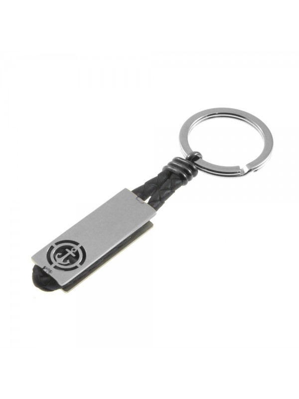 portachiavi ancora uomo pelle acciaio prt0293