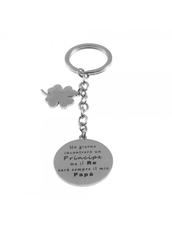 portachiavi per papà con frase in acciaio prt0298