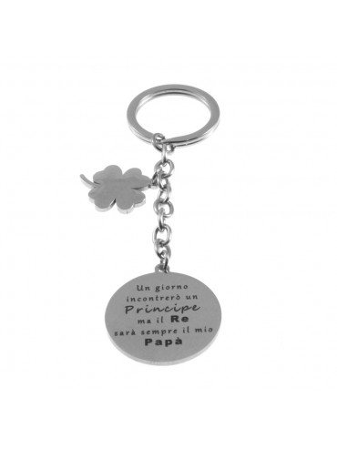 portachiavi per papà con frase in acciaio prt0298