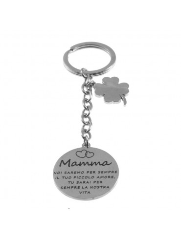 portachiavi mamma con frase in acciaio prt0306