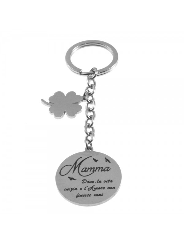 portachiavi mamma con frase in acciaio prt0308