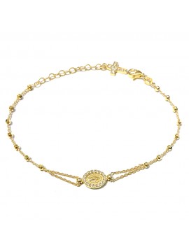 bracciale rosario in argento 925 dorato e strass - bcc1656