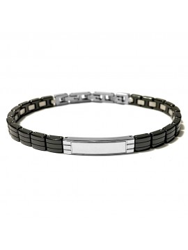 bracciale uomo acciaio e ceramica bcc2960