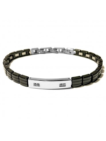 bracciale uomo acciaio e ceramica bcc2961