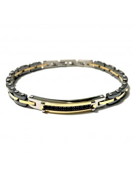 bracciale uomo acciaio e ceramica bcc2962