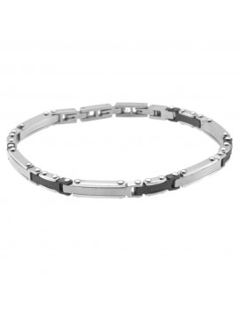 bracciale uomo acciaio elementi neri bcc2963