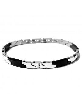 bracciale uomo acciaio e strass bcc2966