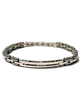 bracciale uomo acciaio ceramica e strass bcc2968