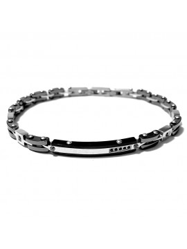 bracciale uomo acciaio ceramica e strass bcc2969